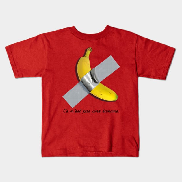 Ce N'est Pas Une Banane. Kids T-Shirt by SteelWoolBunny